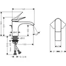 Змішувач для умивальника Hansgrohe Vivenis 80 з донним клапаном, хром (75010000)