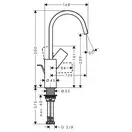 Смеситель для раковины высокий Hansgrohe Vivenis (цвет - хром), с донным клапаном (75030000) фото 3 Aquada.com.ua