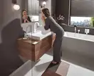 Смеситель для раковины высокий Hansgrohe Vivenis (цвет - белый матовый), с донным клапаном (75030700) фото 2 Aquada.com.ua