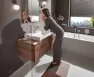 Смеситель для раковины высокий Hansgrohe Vivenis (цвет - хром), без донного клапана (75032000) фото 2 Aquada.com.ua