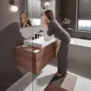 Змішувач для умивальника Hansgrohe Vivenis 90 на 3 отвори, з донним клапаном pop-up, чорний матовий (75033670)