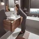 Змішувач для умивальника Hansgrohe Vivenis 90 на 3 отвори, з донним клапаном pop-up, білий матовий (75033700)