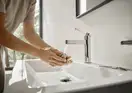 Смеситель для раковины Hansgrohe Finoris (цвет - хром), с донным клапаном Push Open (76010000) фото 3 Aquada.com.ua