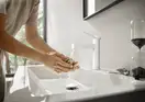Смеситель для раковины Hansgrohe Finoris (цвет - белый матовый), с донным клапаном Push Open (76010700) фото 2 Aquada.com.ua