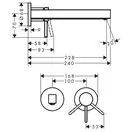 Смеситель для раковины настенный Hansgrohe Finoris (цвет - чёрный матовый), излив 225 мм (76050670) фото 3 Aquada.com.ua