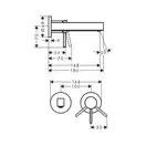 Змішувач для умивальника Hansgrohe Finoris 174 мм на 2 отвори, чорний матовий (76051670)