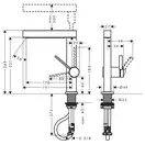 Смеситель для раковины высокий, с вытяжным душем, 2 вида струи Hansgrohe Finoris (цвет - чёрный матовый), с донным клапаном Push Open (76063670) фото 14 Aquada.com.ua