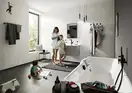 Смеситель для раковины высокий, с вытяжным душем, 2 вида струи Hansgrohe Finoris (цвет - чёрный матовый), с донным клапаном Push Open (76063670) фото 12 Aquada.com.ua