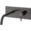 Змішувач для умивальника Paffoni Light, настінний, вилив 12.3 см, Brushed Black Nickel (LIG104NKNSP)