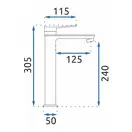 Смеситель для раковины (умывальника) REA VIRAL CHROME хром высокий (REA-B2020)
