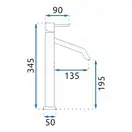 Rea Level Смеситель для раковины, черный (REA-B2047)