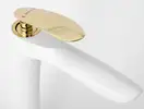 Смеситель для раковины (умывальника) REA ORBIT WHITE GOLD низкий (REA-B2052)