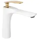 Смеситель для раковины (умывальника) REA ORBIT WHITE GOLD низкий (REA-B2052)