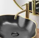 Смеситель для раковины (умывальника) REA LUNGO BRUSHED GOLD высокий (REA-B4526)
