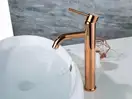 Смеситель для раковины (умывальника) REA LUNGO ROSE GOLD розовое золото высокий (REA-B6321)