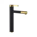 Змішувач для раковини (умивальника) REA SMART BLACK+GOLD чорний/золотий високий (REA-B7402)