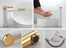 Змішувач для раковини (умивальника) REA SMART WHITE GOLD білий/золотий високий (REA-B8400)