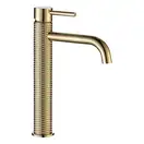 Смеситель для раковины (умывальника) REA GUSTO ONE LIGHT GOLD черный высокий (REA-B8405)