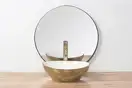 Смеситель для раковины (умывальника) REA GUSTO ONE LIGHT GOLD черный высокий (REA-B8405)