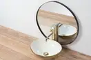 Смеситель для раковины (умывальника) REA GUSTO ONE LIGHT GOLD черный высокий (REA-B8405)