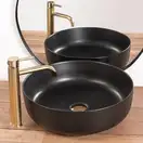 Смеситель для раковины (умывальника) REA GUSTO TWO LIGHT GOLD золотой высокий (REA-B8408)