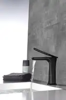 Смеситель для раковины (умывальника) REA SOHO LOW черный низкий (REA-B8600)