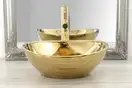 Смеситель для раковины (умывальника) REA TESS GOLD золотой высокий (REA-B8803)