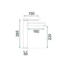 Смеситель для раковины (умывальника) REA GRIP BLACK GOLD высокий черный с золотой вставкой (REA-B9400)