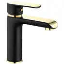 Смеситель для раковины (умывальника) REA  BLOOM BLACK GOLD низкий (REA-B9933)