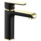 Смеситель для раковины (умывальника) REA  BLOOM BLACK GOLD низкий (REA-B9933)