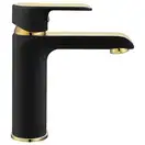 Смеситель для раковины (умывальника) REA  BLOOM BLACK GOLD низкий (REA-B9933)