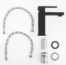 Змішувач для раковини (умивальника) Yoka FOST BLACK чорний низький (BU.FOST-BLK)