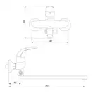 Змішувач для ванни та душу, з довгим виливом Damixa 319500000 Palace Bit