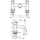 Смеситель на борт ванны Hansgrohe Vernis Blend (цвет - хром) (71442000) фото 2 Aquada.com.ua