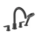 Змішувач на край ванни Hansgrohe Vernis Blend на 4 отвори, чорний матовий (71456670)