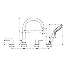 Змішувач на край ванни Hansgrohe Vernis Shape врізний на 4 отвори, хром (71459000)