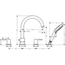 Змішувач для ванни Hansgrohe Vernis Shape на 4 отвори, Matt Black (71459670)