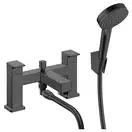 Смеситель на борт ванны Hansgrohe Vernis Shape (цвет - чёрный матовый), с душевым гарнитуром (71462670) фото 1 Aquada.com.ua