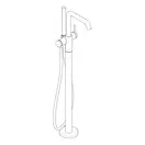 Смеситель для ванны напольный Hansgrohe Tecturis S (цвет - чёрный матовый), с душевым гарнитуром 73440670
