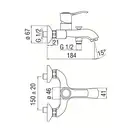 SI98110/1CR Змішувач для ванни з перемикачем без душ.комплекту хром Nobili ІТАЛІЯ (SI98110/1CR)