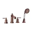 смеситель для ванны на 4 отверстия Omnires Armance antique copper, с термостатом (AM5232ORB)