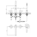 змішувач для ванни Omnires Y на 4 отвори graphite (Y1232GR)