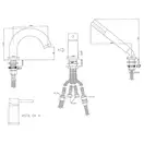 Смеситель на борт ванны Paffoni Stick (цвет - хром), с душевым гарнитуром (SK040LCR)