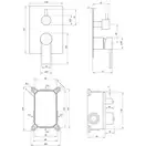 Смеситель скрытого монтажа для ванны Qtap Form 010-22 SQ CRM на два потребителя (QTFORM01022SQ) фото 2 Aquada.com.ua
