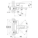 Смеситель для ванны Qtap Tern 3061102C (QTTER3061102C)