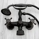 Смеситель для ванны REA RETRO OLD BLACK черный настенный (REA-B0224)