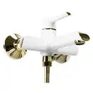 Смеситель для ванны и душа REA MELIA WHITE GOLD настенный с изливом (REA-B2710)