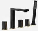 Смеситель для ванны REA ICON BLACK MATT черный на борт ванны (REA-B3622)