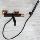 Смеситель для ванны и душа REA SALTO BLACK ROSE GOLD настенный с изливом (REA-B6352)
