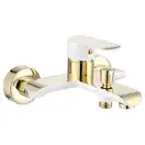 Смеситель для ванны REA BLOOM WHITE GOLD белый/золото настенный с изливом (REA-B9932)